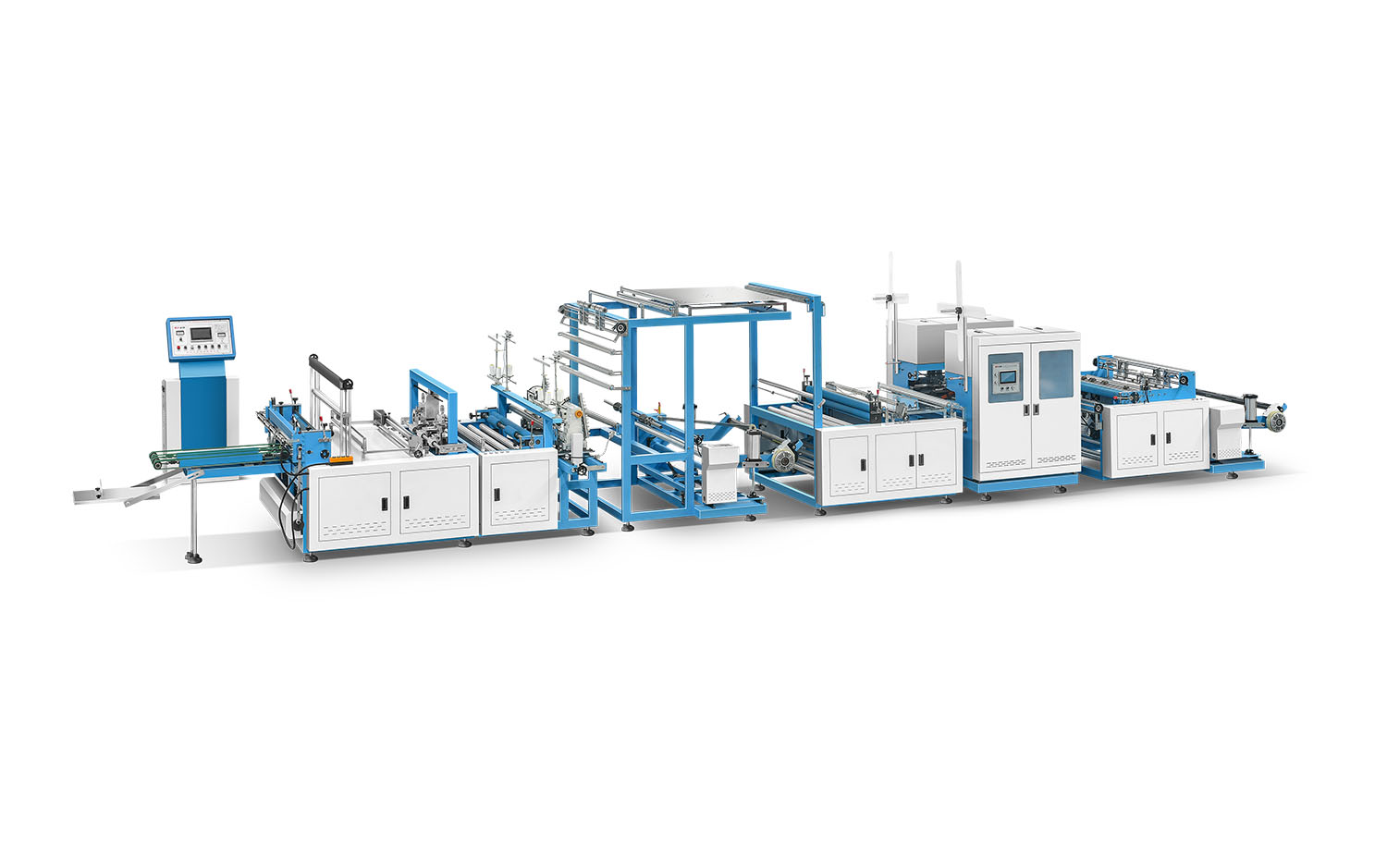 ZXQ-CS1200Non Woven Cross Cutting Machine With Online Handle Attaching And Velcro Tape Sewing